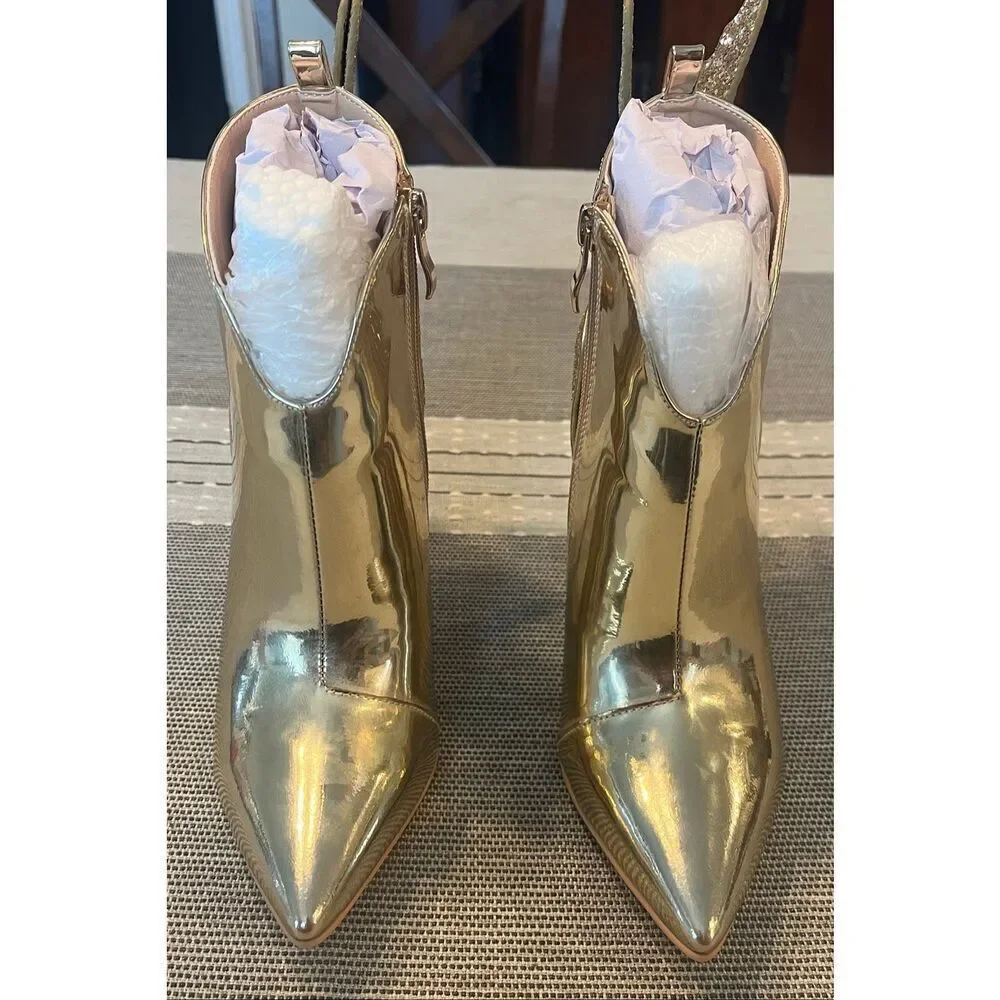 Findvell Ankle Boots Back Butterfly Sexy Pointed Toe Stiletto Booties